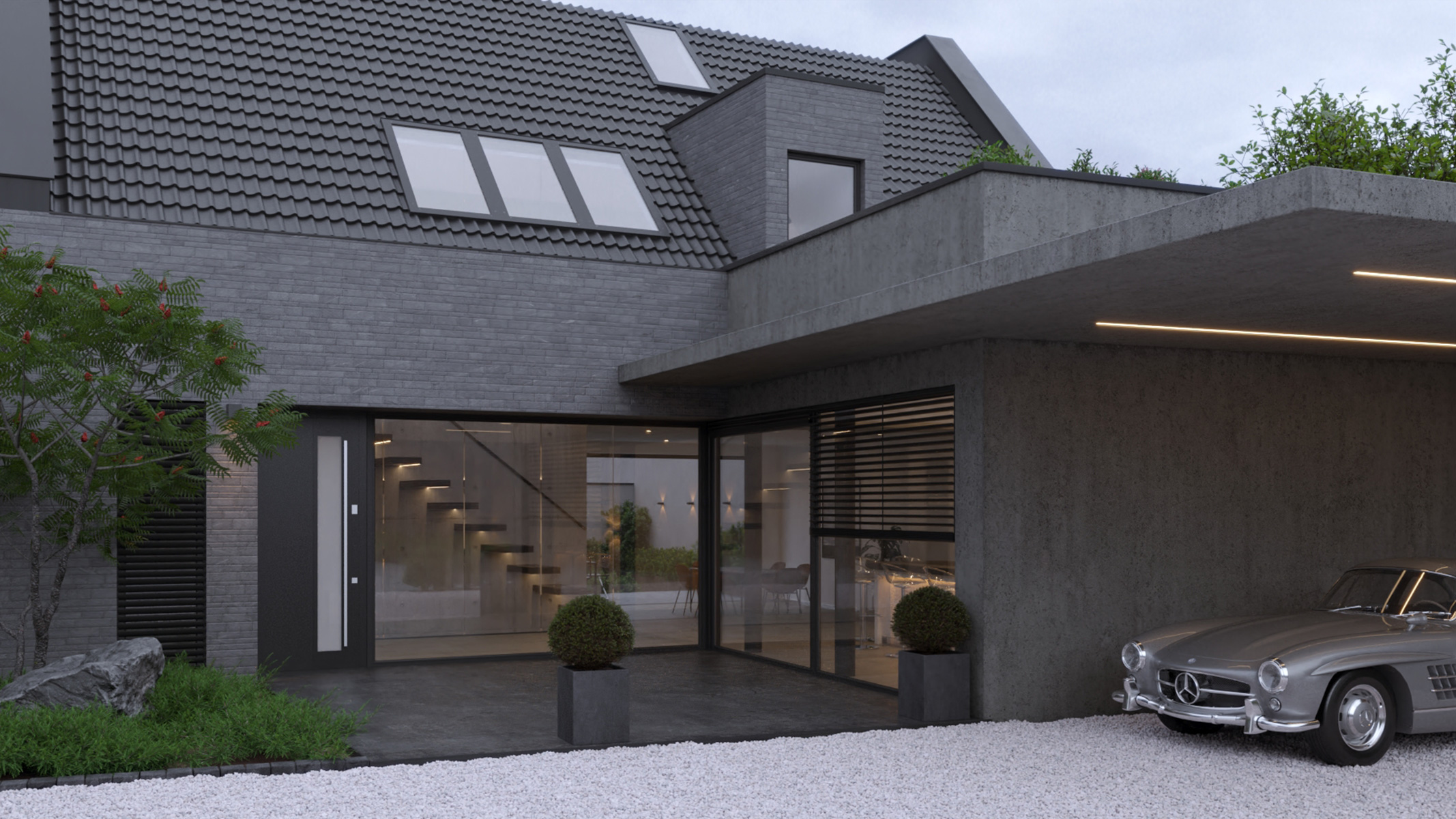 Modernes Einfamilienhaus Visualisierung