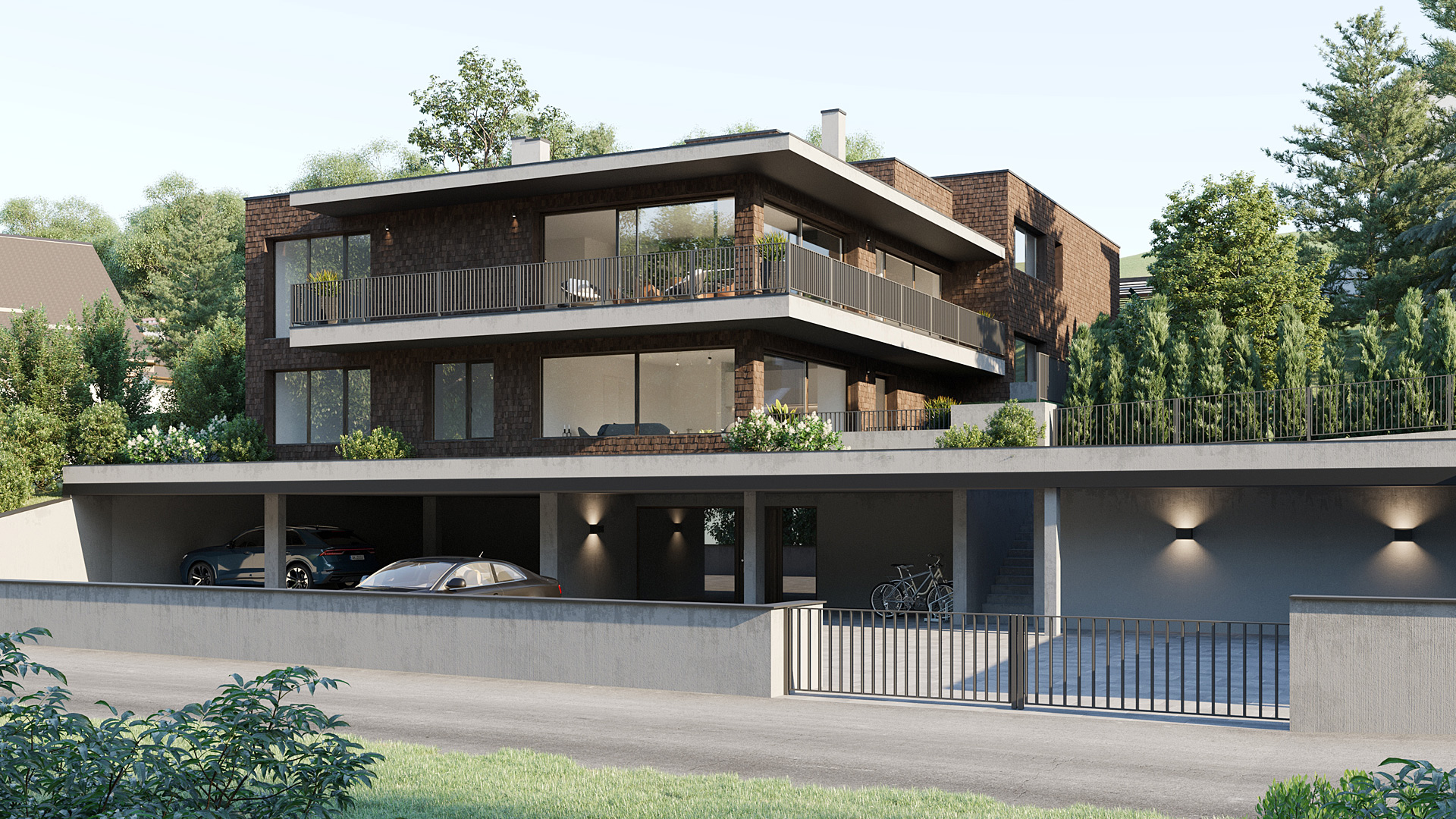 Architektur Visualisierung Mehrfamilienhaus